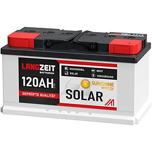 LANGZEIT 120Ah 12V Solarbatterie Boot Marine Wohnmobil Solar Batterie 100Ah