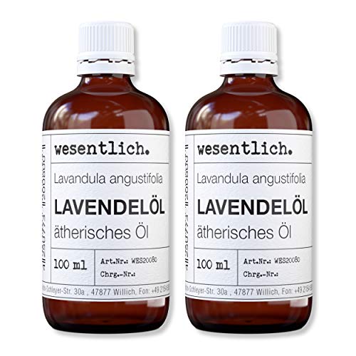wesentlich. Lavendelöl - ätherisches Öl - 100% naturrein (Glasflasche) - u.a. für Duftlampe und Diffuser (2x100ml)