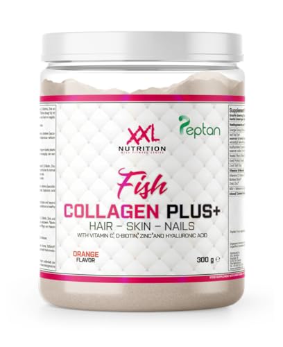XXL Nutrition - Fish Collagen Plus+, Collagen Pulver - Marine Collagen, Kollagen - Orange - 300 Gramm