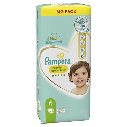 Pampers Baby Windeln Größe 6 (13kg+) Premium Protection, Extra Large, BIG PACK, bester Komfort und Schutz für empfindliche Haut, 44 Stück