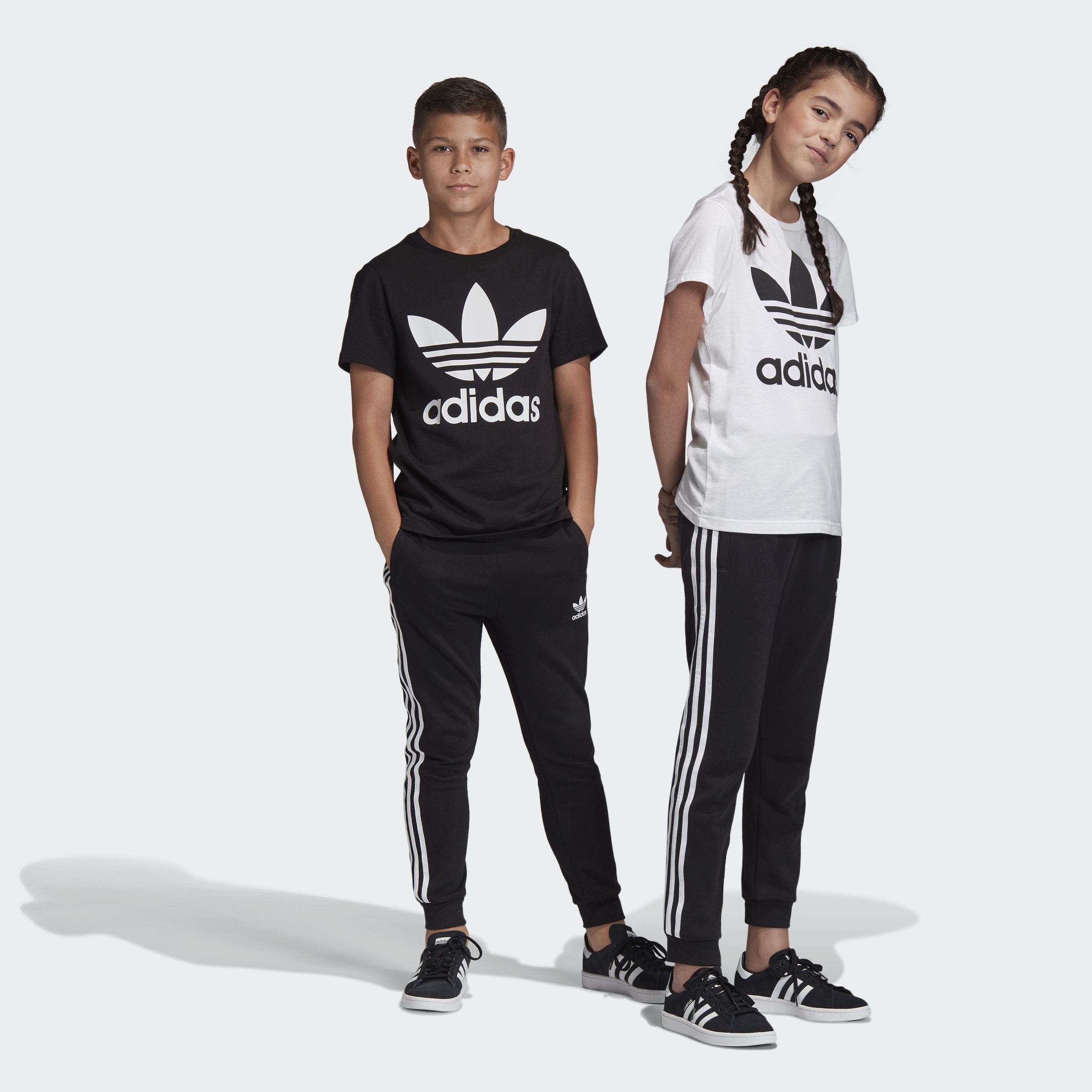 adidas Kinder Trefoil Trainingshose, Black/White, 140