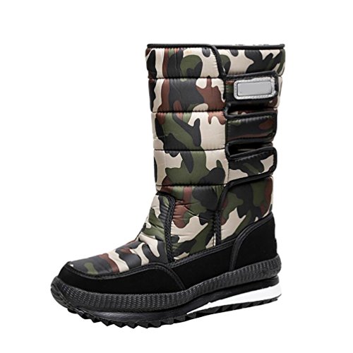LvRao Winterschuhe Wasserdicht Herren Schuhe Wasserfest Schneestiefel Outdoorschuhe Winter Boots # Grün 40