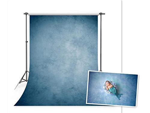 WaW 1.5x2.2m Fotografie Studio Hintergrund Blau Stoff, Klassische Fotohintergrund for Baby, Newborn, Kinder, Porträt, Haustier, Werbung Video Photoshooting Kulisse