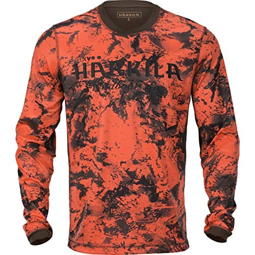 Harkila Wildboar Pro L/S T-Shirt AXIS MSP® Orange Blaze/Shadow Brown M Orange