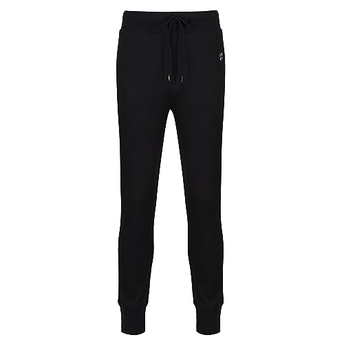 DKNY Men's Herren Loungehose in Schwarz aus Waffelstoff, Loungewear in Standardpassform mit Seitentaschen Sweatpants, M
