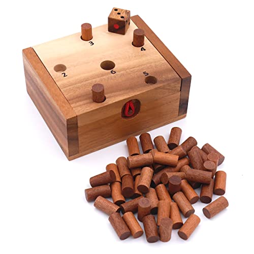 Endlich die 6 - EIN lustiges Würfelspiel aus Holz, einfache Regeln, für Kinder und Erwachsene, Modell:Premium
