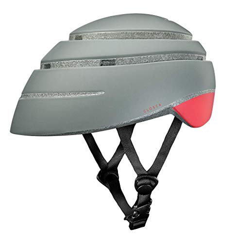 Faltbarer Fahrradhelm für Erwachsene. Urban Helm für Damen und Herren. Design Rollerhelm. Verstellbarer Fahrradhelm Größe L (60-63cm) (Fossil/Coral, L)