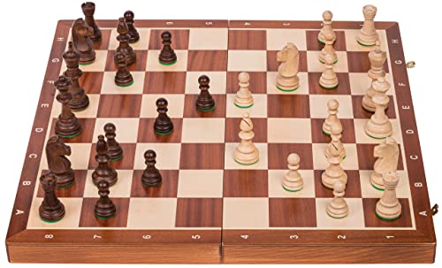 Square - Pro Schach Nr 6 Mahagoni - Schachbrett & Staunton 6 - Schachspiel aus Holz