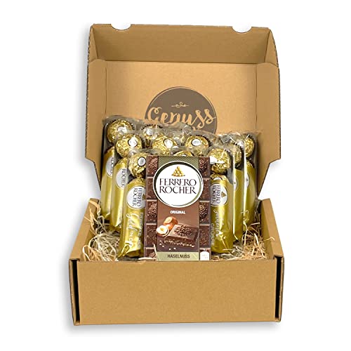 Genusslebenbox mit Ferrero Rocher 48 Stück und 1x Ferrero Rocher Tafelschokolade Haselnuss