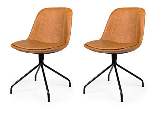 Tenzo 2er- Set Stühle, Metall, Braun, 54 x 47 x 79,5 cm