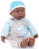 Bayer Design 94001AH Funktionspuppe, Babypuppe Interaktiv, Junge, sprechend, weicher Körper, 40 cm, dunkelhäutig