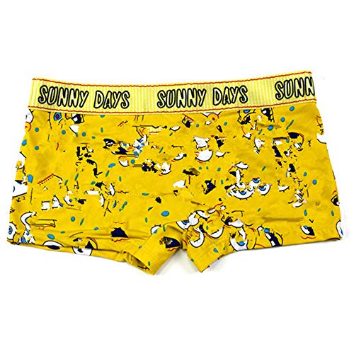 BaronHong 3er Pack Boxer Briefs für Tomboy Baumwolle Mode Muster Boyshort Trans Lesben (gelb, XL)