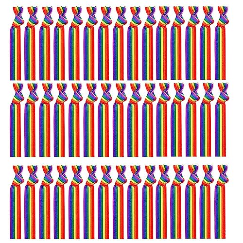 Lrporyvn 100 Stück Pride Month Unisex Regenbogen Bandana Gay Pride Taschentuch Armband Handgelenk