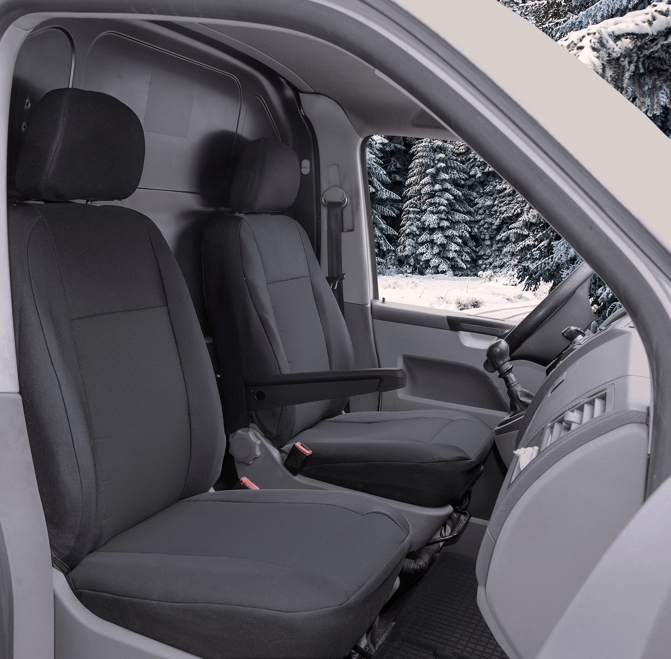 Sitzbezüge passgenau Schonbezüge geeignet für Ford Transit Custom Manual 2018-2021 Erste Reihe 2-Sitzer