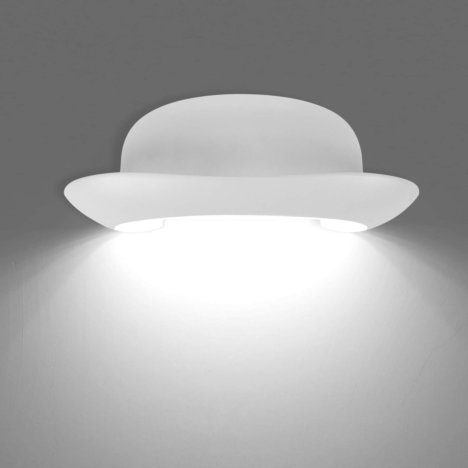 KAWELL Kreativ 12W Modern Wandlampe LED Wandleuchte Wasserdicht IP65 Aluminium Wandbeleuchtung Innen Außen für Badezimmer Treppen Veranda Flur Schlafzimmer Korridor Wohnzimmer, Weiß 6000K