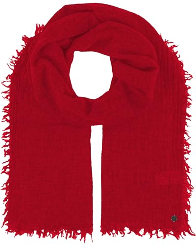 FRAAS Damen-Schal 70 x 180 cm - Modische Stola mit Fransen aus Wolle - Perfekt für jedes Outfit Rot
