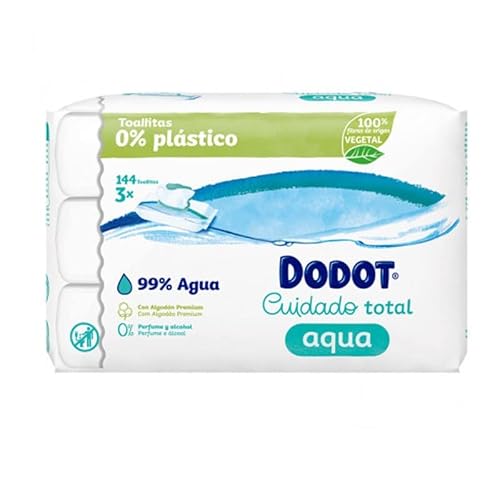 Dodot Aqua Plastic Free Reinigungstücher 3 x 48 (144 Stück)