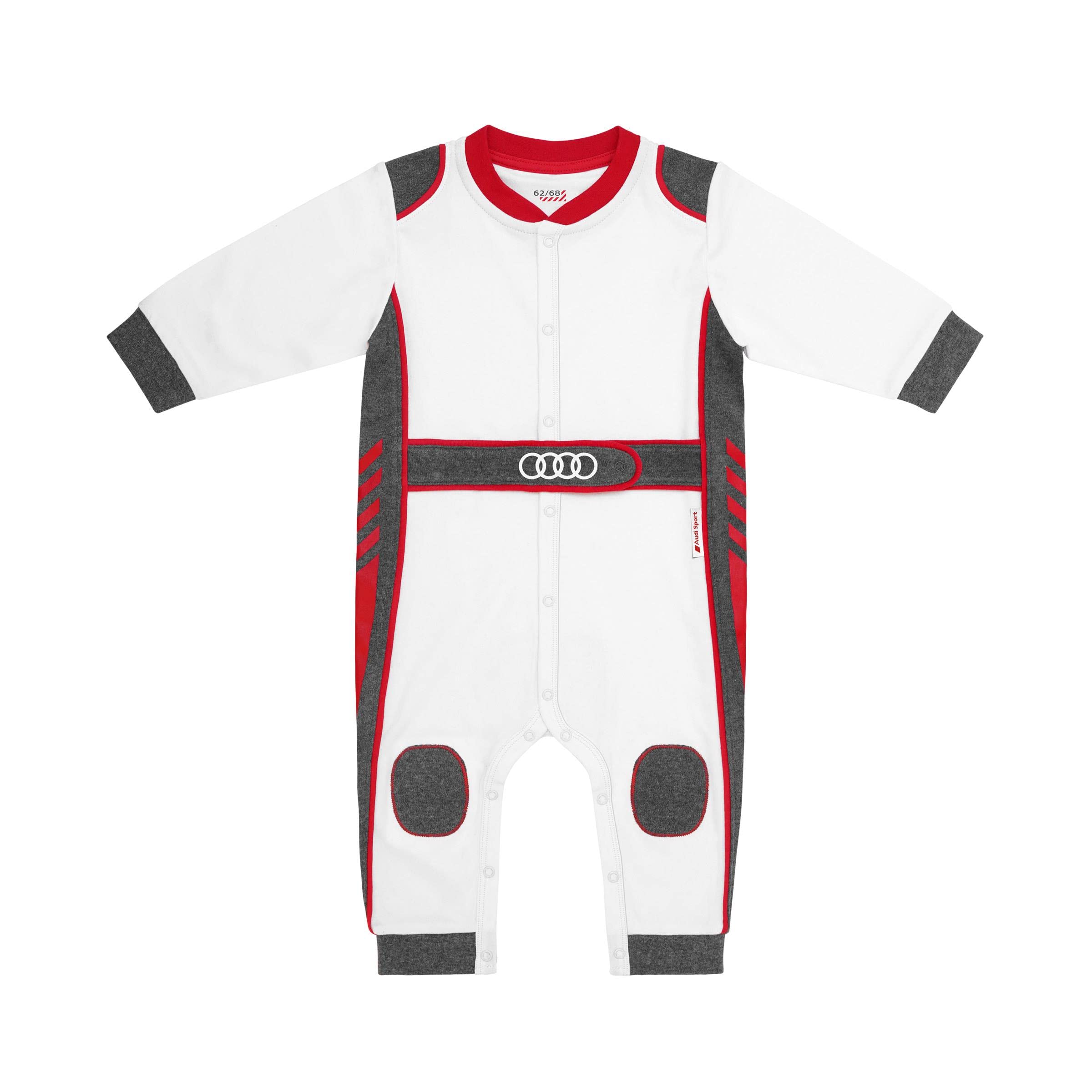 Audi Collection 3202200301 Body Racing Sport Baby-Body Strampler Strampelanzug Rennfahrer, weiß, Größe: 62/68