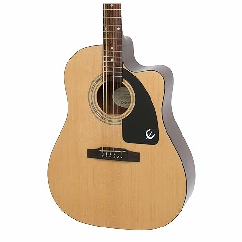 Epiphone AJ-100CE Cutaway Akustische/Elektrische Gitarre (Mahagoni Korpus, Ausgewählte Fichtendecke, 25.5 Mensur, Palisander Griffbrett, Mahagoni Hals)