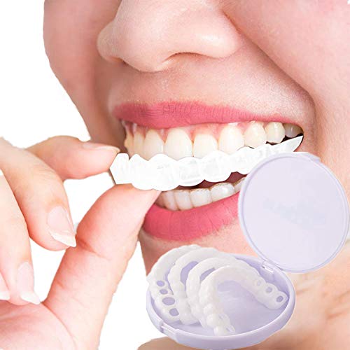 Brigtviee Sofortig Furniere 2 Paare Temporäre Prothesen Zähne Gefälschte Zähne Lächeln Zähne Veneers Provisorischer Zahnersatz Zahnaufhellung Kosmetische Veneers Zähne für Männer und Frauen