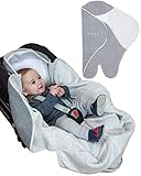 Purflo Cosy Travel Wrap | Baby-Reisedecke | Autositz-Wickeldecke | 0-9 Monate | Minimal Grau