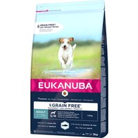 Eukanuba Welpenfutter getreidefrei mit Fisch für kleine und mittelgroße Rassen - Trockenfutter ohne Getreide für Junior Hunde, 12 kg