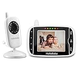 HelloBaby Babyphone mit Kamera HB32 3.2" Digital Funk TFT LCD Drahtloser Video baby Monitor mit Digitalkamera, Nachtsicht-Temperaturüberwachung u. 2 Weise Talkback System Weiß