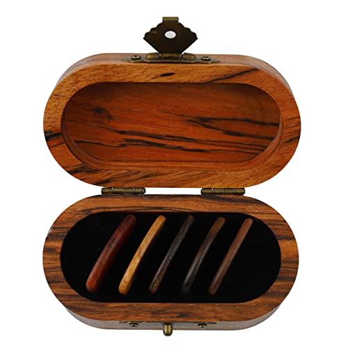Okuyonic Gitarren-Plektrum-Box, feiner guter Schutz, professionelle Holz-Gitarrenplektren für Geschenk