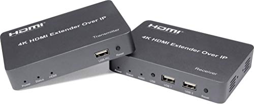 PremiumCord HDMI Extender mit USB auf 150m über IP, Keine Verzögerung