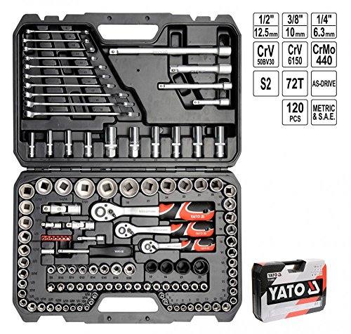 Yato yt-38801 Socket Set 1/4", 3/8" und 1/2120pcs