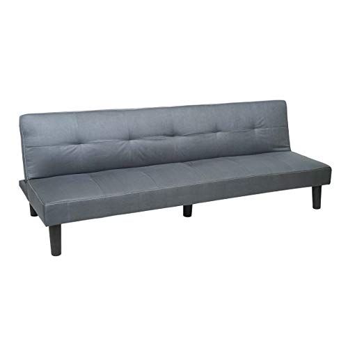Mendler 3er-Sofa HWC-G11, Couch Schlafsofa Gästebett Bettsofa Klappsofa, Schlaffunktion 195cm - Stoff/Textil, grau