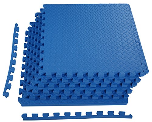 BalanceFrom 3/4-zoll Dicke Puzzle Gymnastikmatte mit EVA-Schaum Interlocking Fliesen, Blau