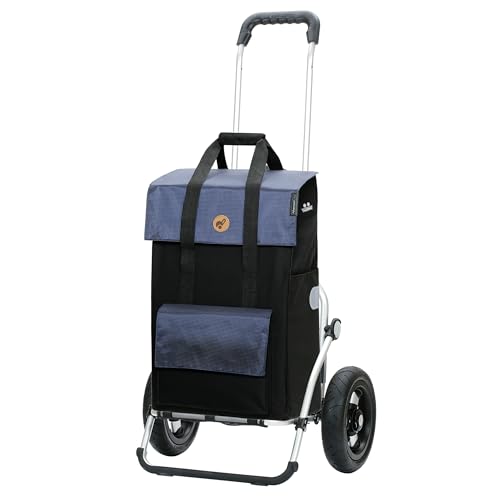 ANDERSEN Einkaufstrolley - Royal Shopper Vektor blau 43 L Einkaufswagen, Reflektor, Thermo, Aluminium, klappbar, luftbereiftes Kugellagerrad