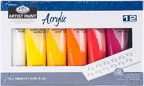 12er-Set, 120-ml-Acrylfarben von Royal und Langnickel