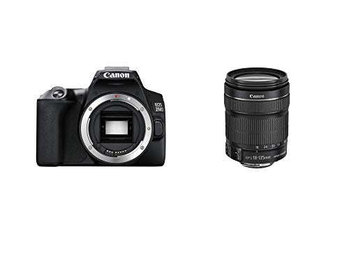 Canon EOS 250D Digitalkamera - mit Objektiv EF-S 18-135mm F3.5-5.6 IS STM (24, 1 Megapixel, 7,7cm (3 Zoll) Vari-Angle Display, APS-C-Sensor, 4K, Full-HD, DIGIC 8, WLAN, Bluetooth), schwarz