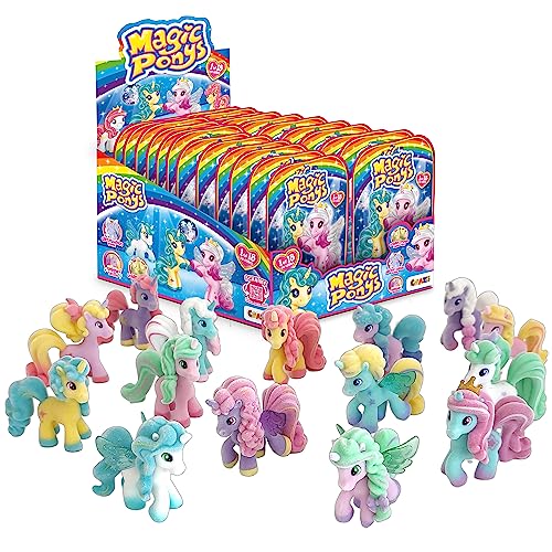 CRAZE Magic PONYS Komplette Schachtel | 24 Ponys Figuren, Wunderschöne Ponys Spielzeug Komplette Sammlung, mit Tattoos & Zubehör