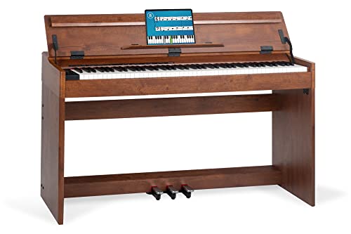 McGrey DP-18 WN E-Piano - 88 gewichtete Tasten mit Hammermechanik und Anschlagdynamik - 128 Klänge - Dual- und Split-Funktion - Tastaturabdeckung - 3 Pedale - Nussbaum matt, Klassisch