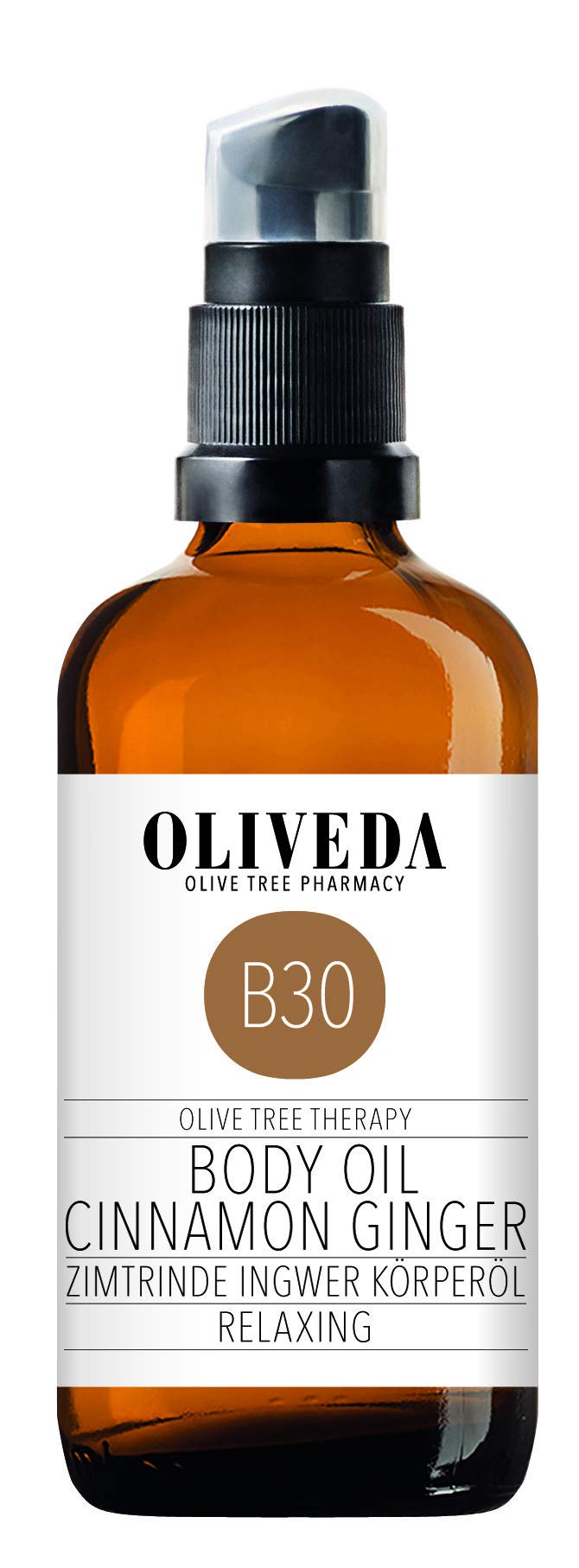 Oliveda B30 - Körperöl Zimtrinde Ingwer | Relaxing | natürliches Pflegeöl | Pflege und Schutz vor Trockener haut | stimulierend & entspannend - 100 ml
