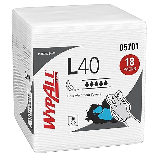 WypAll 7471 L40 Wischtücher, 1-lagige, 18 Packungen x 56 gefalteten Tüchern, weiß