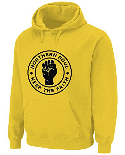 Tribal T-Shirts Northern Soul Keep The Faith Herren Kapuzenpullover, gelb, L