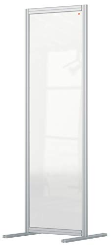 Nobo Premium Plus Stellwand aus Acryl, 1,8m hoch, Modularer Nies-, Hust- und Spuckschutz, Hygienewand, 800x1800mm, durchsichtig, 1915517