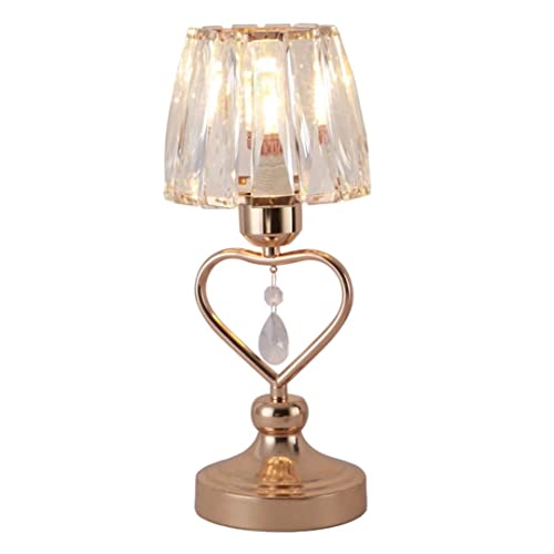Kristall Tischlampe Licht Luxus Nachttischlampe mit K9 Kristall Anhänger, Elegante Romantische Dekorative Tischbeleuchtung für Schlafzimmer, Wohnzimmer, Hochzeit, mit 3W Glühbirne