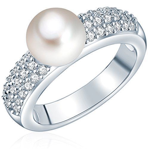 Valero Pearls Ring Sterling Silber Süßwasser-Zuchtperle weiß - Größe: 54