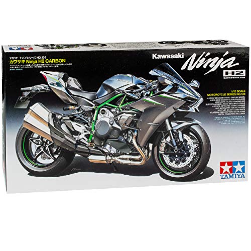 Kawasaki Ninja H2 Carbon Grau Ab 2014 14136 Kit Bausatz 1/12 Tamiyia Modell Motorrad mit individiuellem Wunschkennzeichen