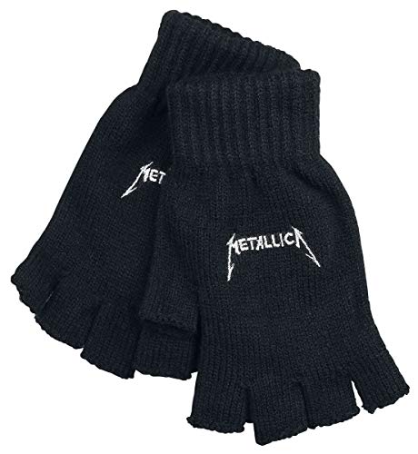 Metallica Logo Unisex Kurzfingerhandschuhe schwarz 95% Acryl, 5% Elasthan Undefiniert Band-Merch, Bands