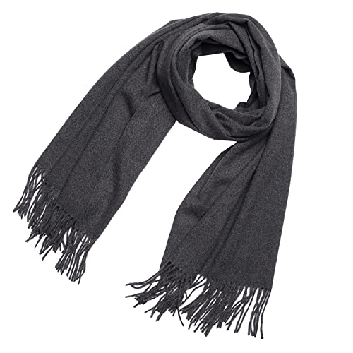 DonDon Damen Winter-Schal groß und flauschig 200 x 70 cm - Dunkelgrau