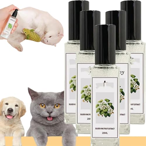 Plebolo Herbal Cat Joy Spray, Katzenminze-Spray für Katzen, Katzenkratzspray-Nebel, Katzentrainingsspray mit Katzenminze (5pcs)