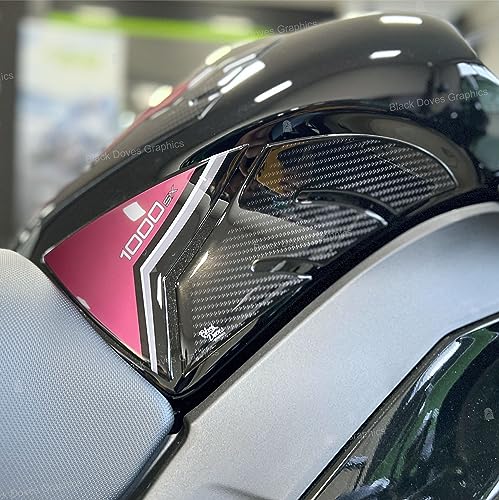 3D Harz-Aufkleber Protektoren kompatibel mit Kawasaki Ninja 1000 SX 2020-2022 (Seitenschutz Tank)