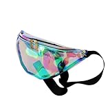 OULII Mode Taille Tasche Laser Laufen Radfahren Taille Gürteltasche Schlüssel Handyhalter Sport Reise Brust Tasche Für Männer Frauen (Transparent)