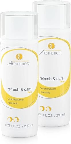 AESTHETICO refresh & care - Reinigungsfinish, Gesichtswasser für alle Hautbilder, kühlt und beruhigt, stärkt den Säureschutzmantel 4 x 200 ml